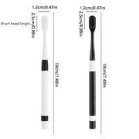 2 Pcs Bamboo Charcoal Toothbrushes Ultra-Fine  Bristle Cleaning, Family Outfit Couple Adult Fine Bristle Toothbrush Set