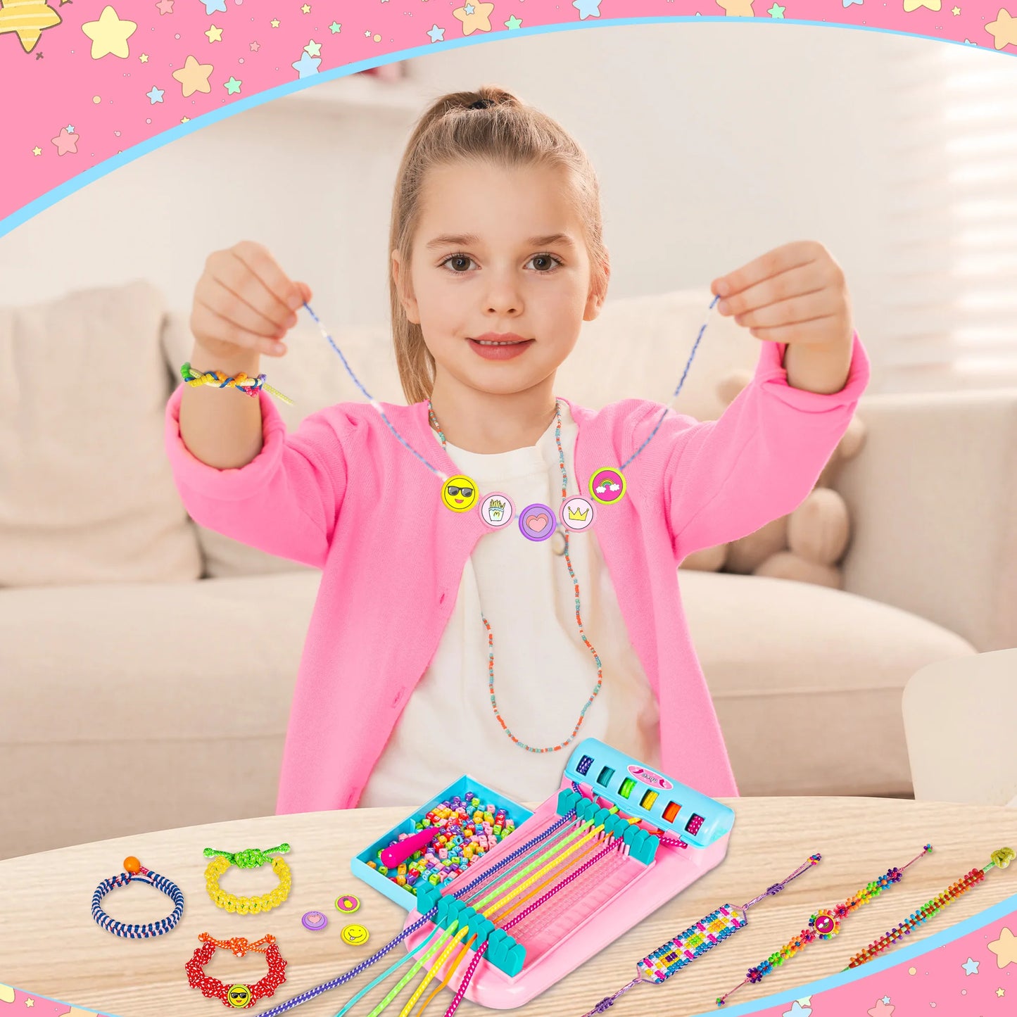 Friendship Bracelet Making Kit,Arts and Crafts String Maker Tool,Birthday Xmas Gifts for Girls 4 5 6 7 8 9 10 11 12+ Years Old