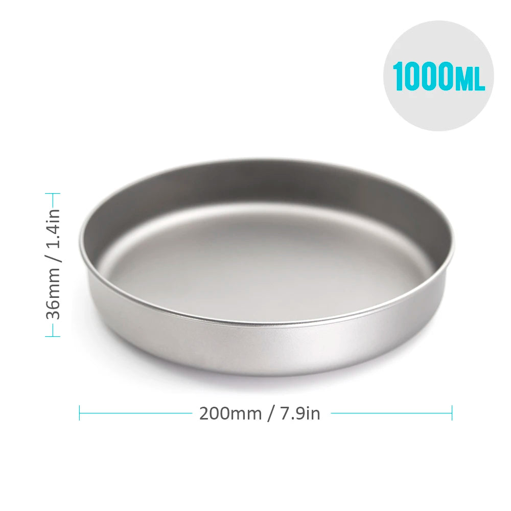 1000ml Ultralight Titanium Frypan Outdoor Camping Hiking Picnic Cooking Frying Pan