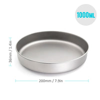 1000ml Ultralight Titanium Frypan Outdoor Camping Hiking Picnic Cooking Frying Pan