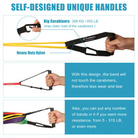 5 Packs Pull Up Assist Bands Set Resistance Loop Bands Powerlifting Exercise Stretch Bands with Door Anchor and Handles