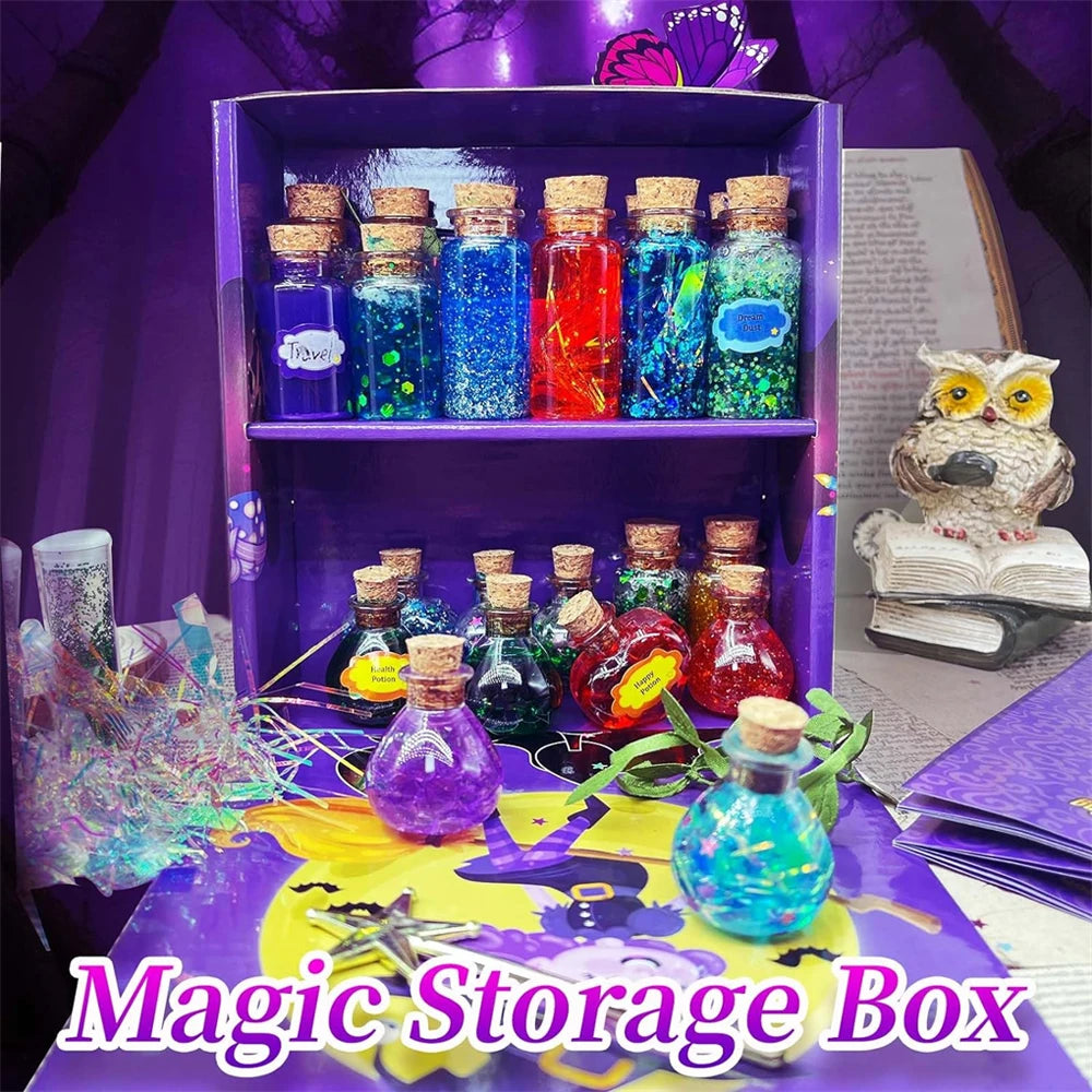 22 Bottles DIY Fairy Magic Potions Kit Halloween Kids Gifts for Girl Handmade Magical Toys Fun Toys Christmas Kitchen Play