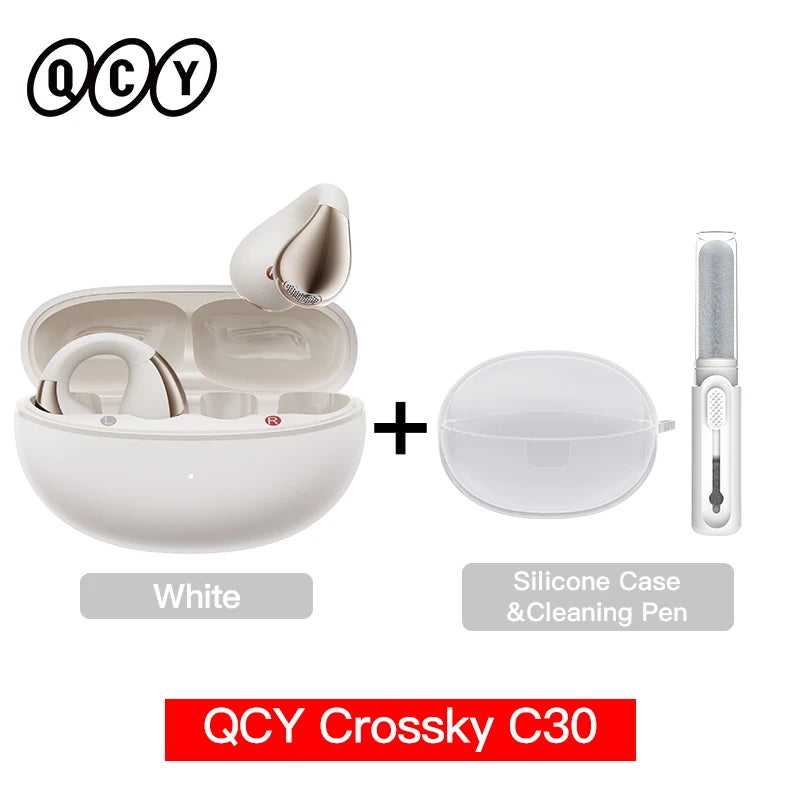 QCY Crossky C30 Wireless Bluetooth 5.4 Earphones Ear clip TWS Sports Earbuds Open Ear Dual-Connection Waterproof Headphones