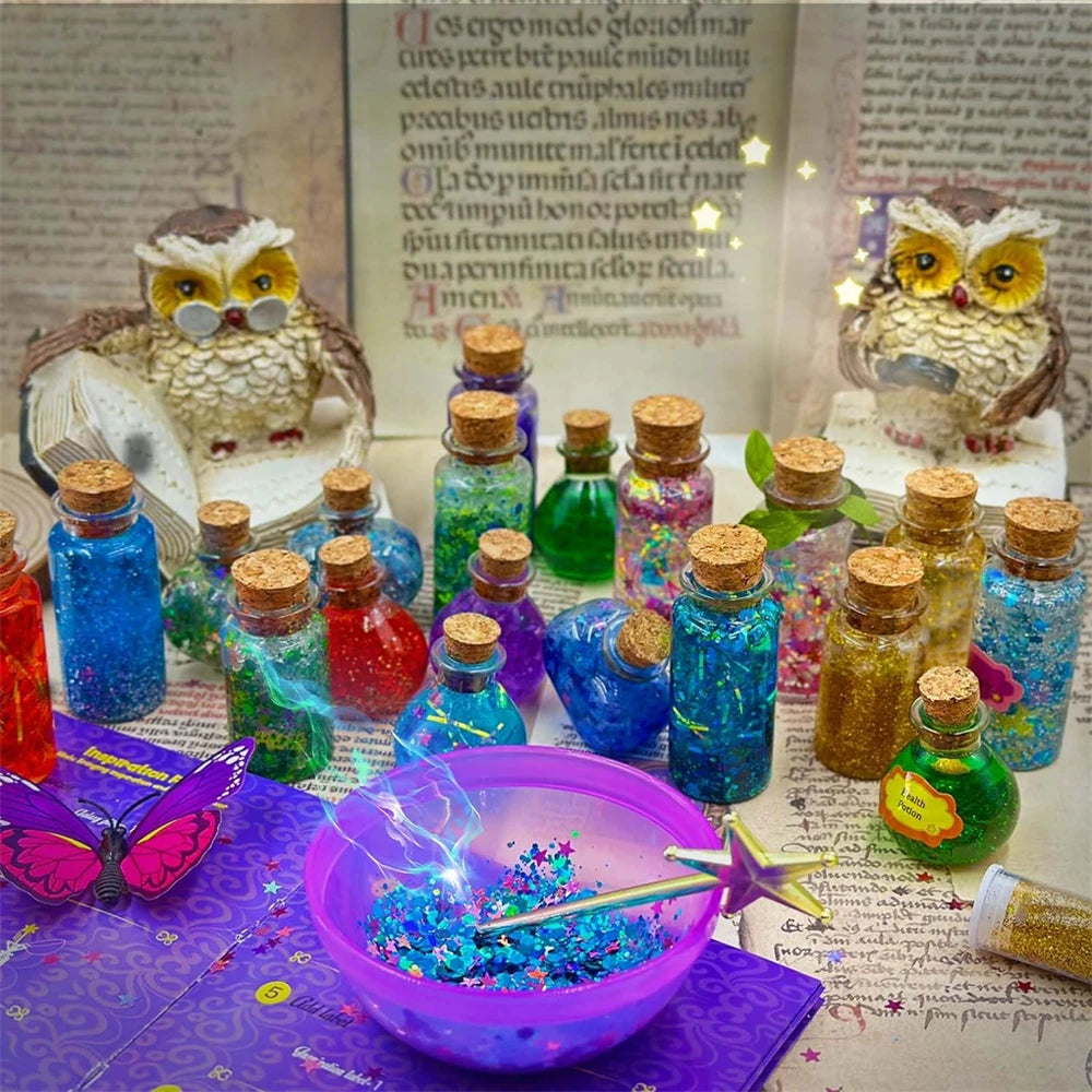 22 Bottles DIY Fairy Magic Potions Kit Halloween Kids Gifts for Girl Handmade Magical Toys Fun Toys Christmas Kitchen Play