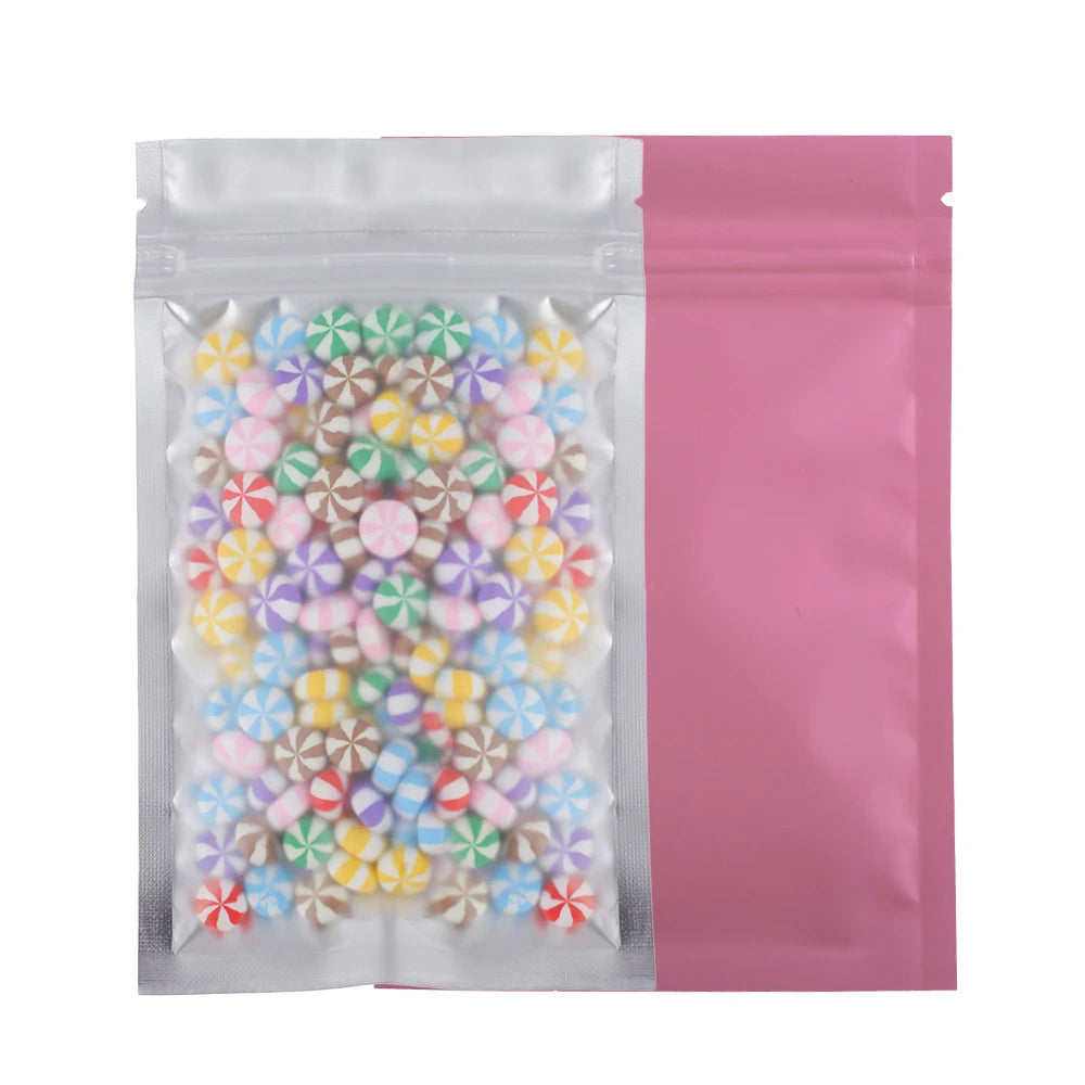 Eco Plastic Bags Aluminum Foil And PP Mylar Bags Matte Gift Pouch Frosted Translucent Kitchen Food Bags Zip Lock Storage Package
