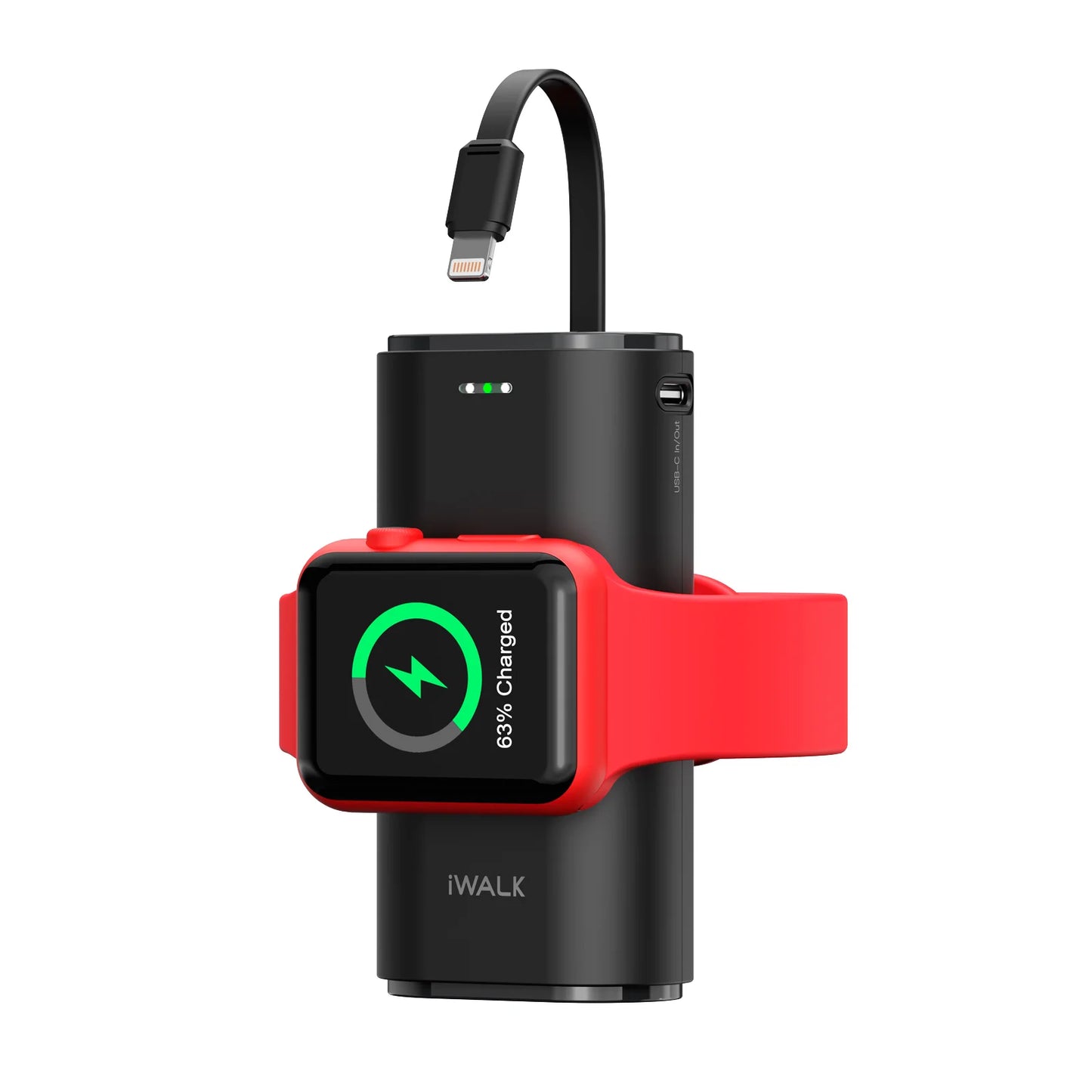 IWALK wireless power bank 9000mAh with built-in cable iWatch ultra wireless magnetic iPhone Watch 8/7/6 Lightning