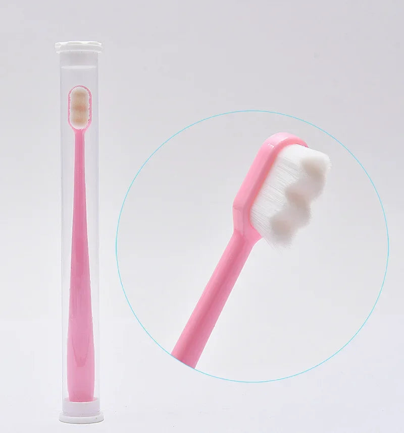 Environmentally Toothbrush Ultra-fine Soft Flat And Waves Head Deep Cleaning Teeth Adult kids Manual Toothbrush For Oral Care