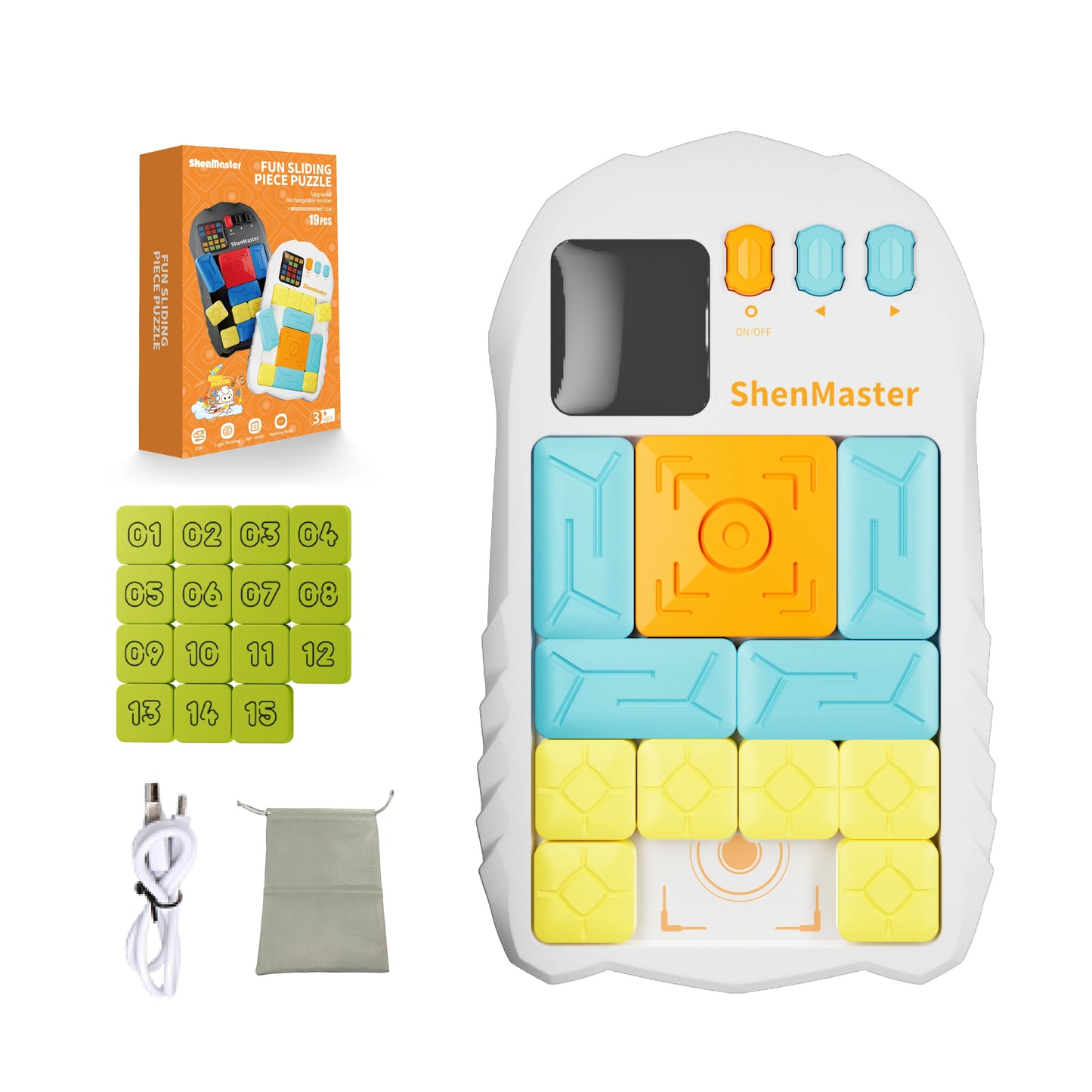 Rechargeable Super Slide Huarong Road Smart Sensor Game 500+ Level Brain Teaser Puzzles Interactive Fidget Toys For Kids Gifts