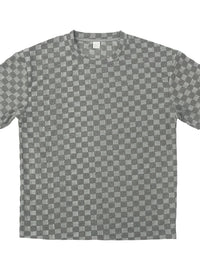 Men's Summer Jacquard Plaid Short-Sleeve T-Shirt And Loose Straight-Leg Casual Shorts Set