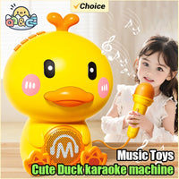 Cute Duck Singing Sound Microphones Early Education Machine Voice Changeable Storytelling With Light Music Toys For Kids Gifts