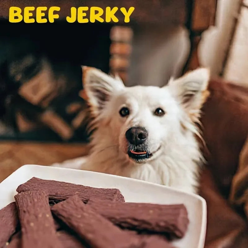 Natural Jerky Dog Treats Chewable Protein Snacks with Chicken Turkey Salmon Beef Duck Dental Health Treats for All Dog Sizes