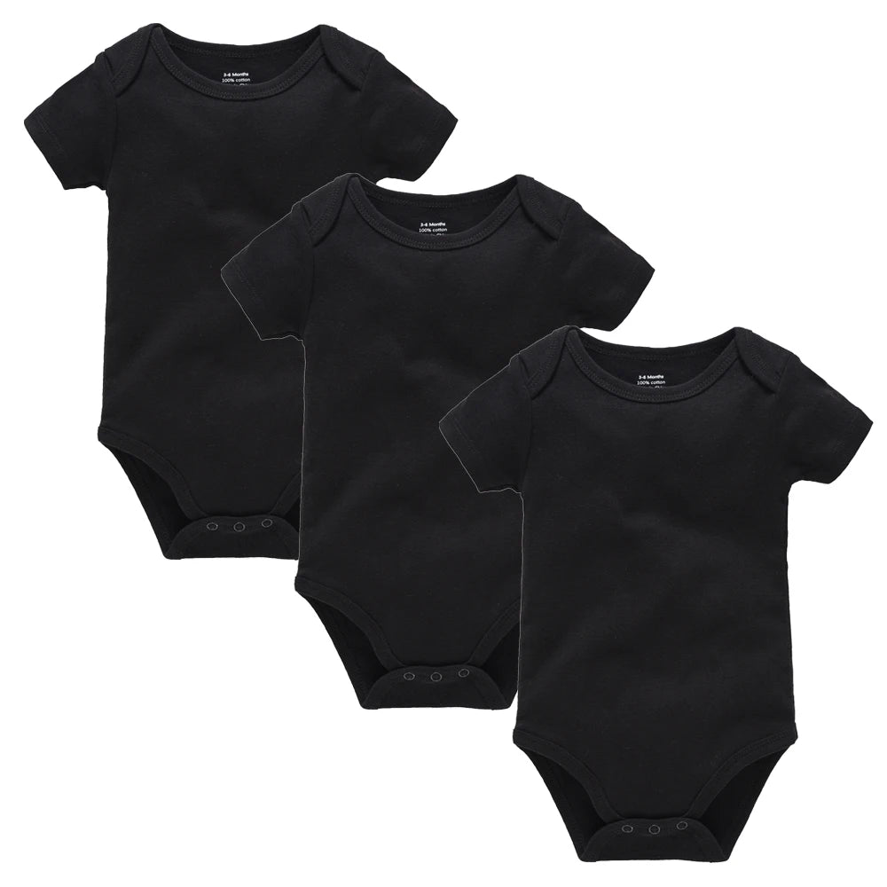 3PCS 5PCS Baby Boys Girls Clothes Solid White Short Sleeve Cotton Baby Bodysuits body bebe 0-24 months Newborn Jumpsuit