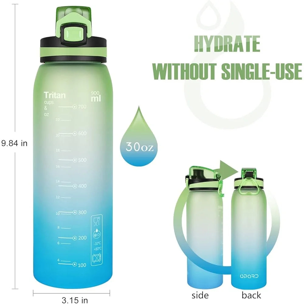 Leak Proof Sports Water Bottle Tritan Reusable Gym Travel Bottle with Flip Top Lid Strainer Fruit Infusion BPA Free Durable