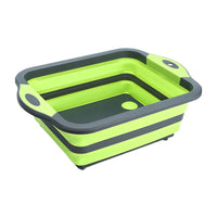 Collapsible Cutting Board Camping Dishes Sink Space Saving Camping Cutting Board with Draining Hole for BBQ Prep/Picnic/Camping