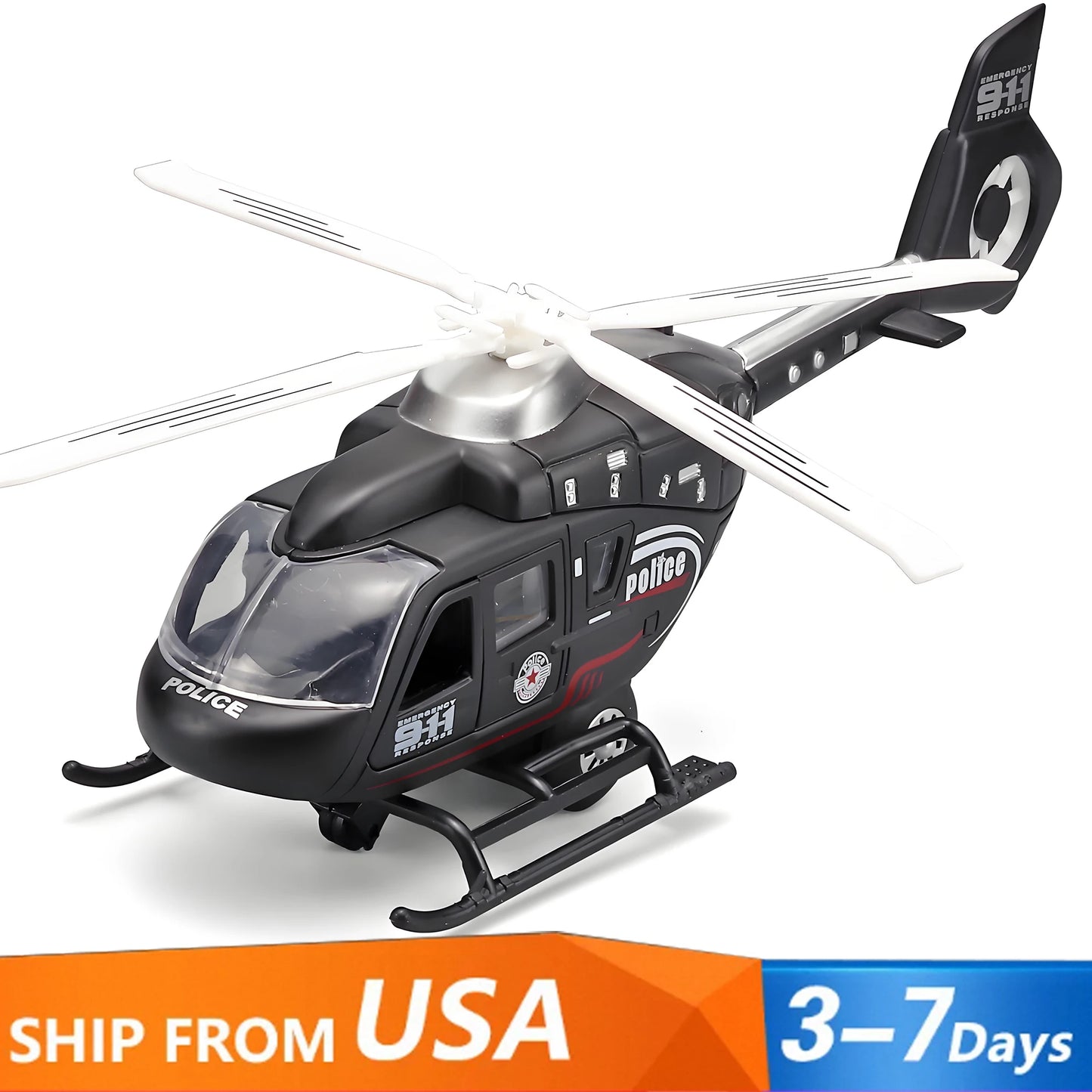 Zinc alloy toy aircraft with sound and rotatable propeller - Military helicopter model for children - Model kit for boys 4-7