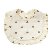 Flower Print Baby Bibs Adjustable Snap Saliva Towel Ruffled Edge Muslin Cotton Burp Cloths Rainbow A Grade Girls Feeding Scarf