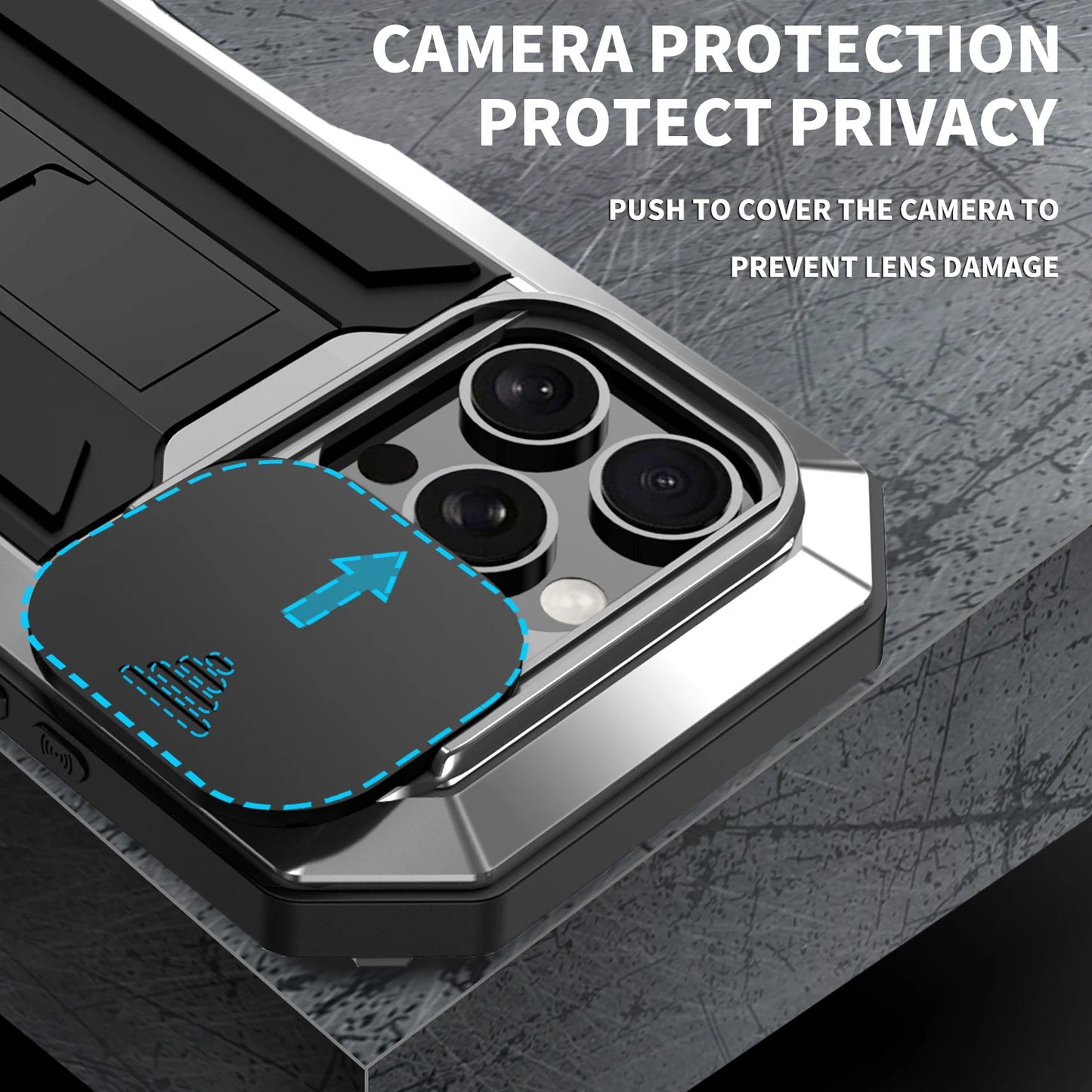 Rugged Metal Phone Case For iPhone 16e 15 14 Plus 13 Pro Max Heavy Military Shockproof Shell Slide Camera Cover Screen Protect