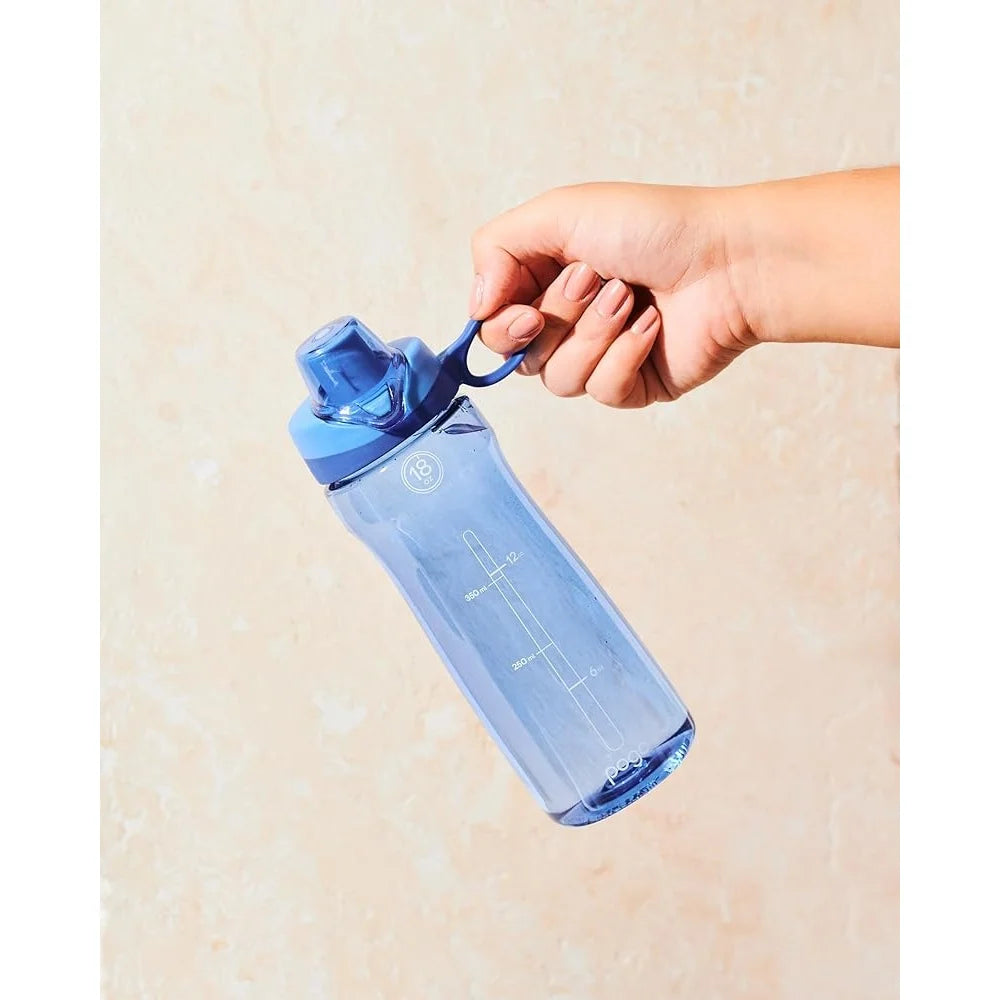 2-Pack Leak Proof Water Bottle with Carry Handle Reusable BPA Free Dishwasher Safe Travel Gym Outdoors Daily Hydration