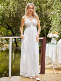 2025 New Women Spaghetti Straps Wedding Dress  Lace Chiffon Backless Long Boho Wedding Bridal Gowns Classic Sexy Evening Dress
