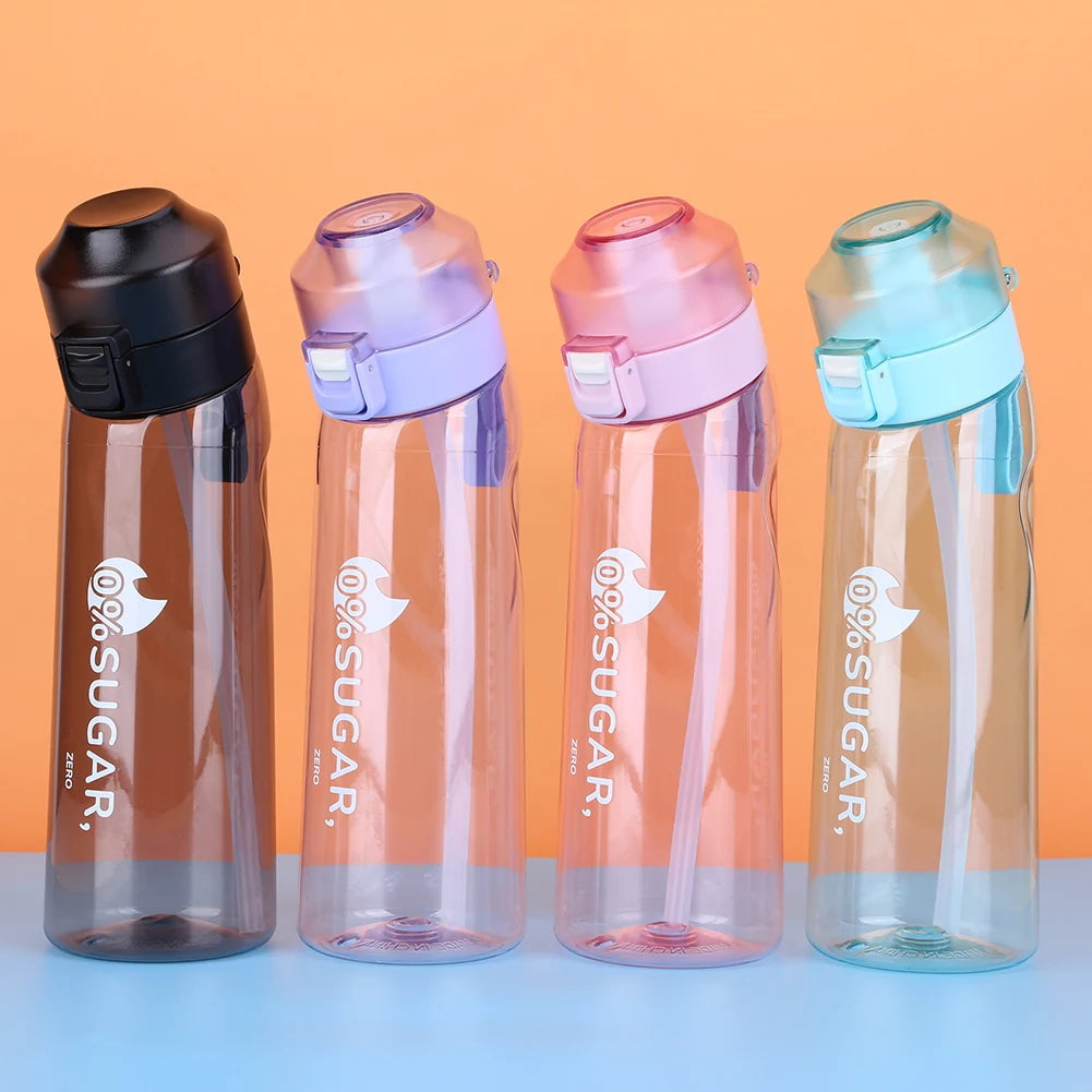 Portable Flavored Water Bottle with Straw Drink More Water 650ML Drinking Bottles Reusable Cup for Outdoor School Office