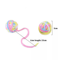 Funny Cat Toys Colorful Yarn Balls with Bell Sounding Interactive Chewing Toy for Kitten Stuffed Toy Ball Cat Supplies
