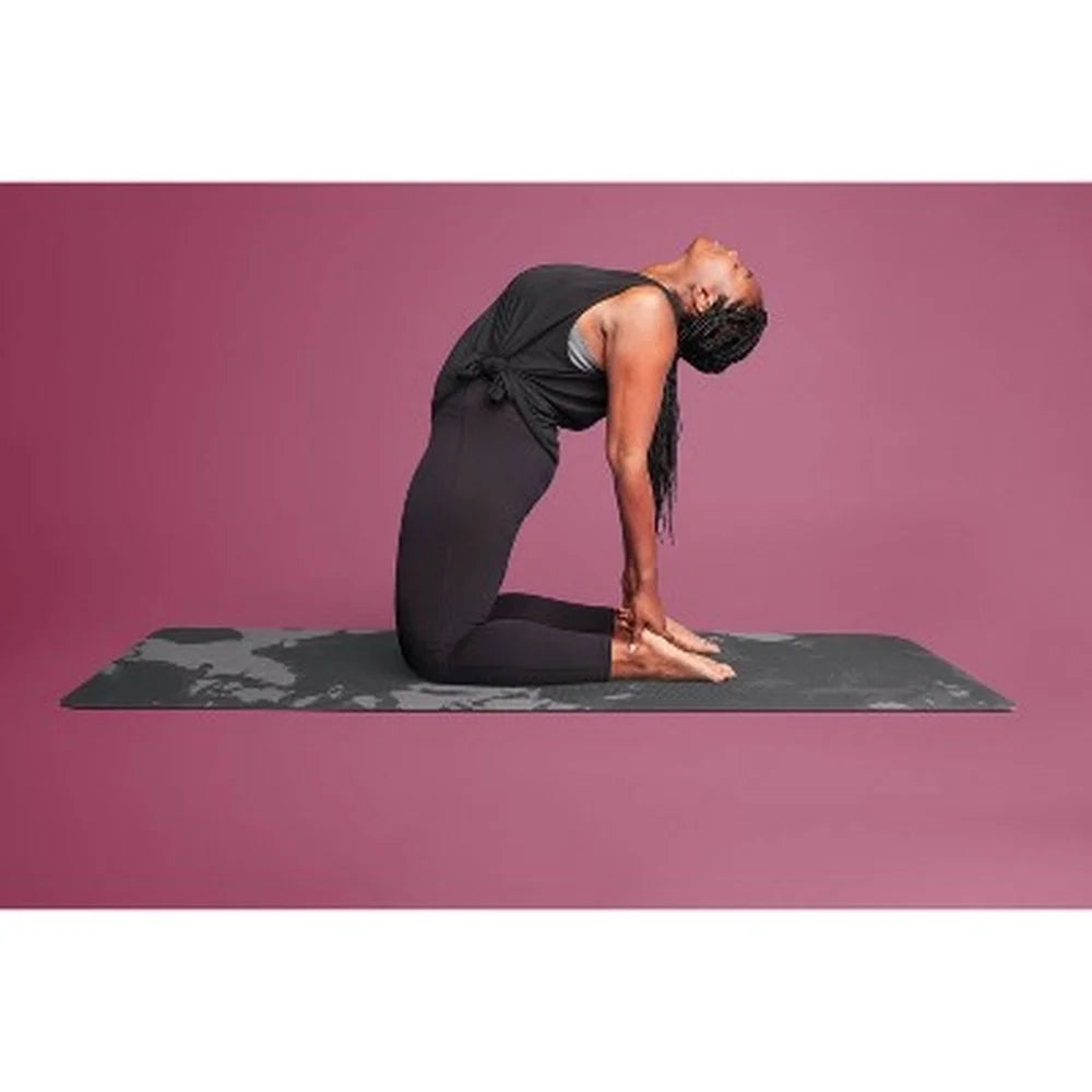 Swirl Print Yoga Mat 5mm Cushioned Support Non Slip PVC Lightweight Exercise Equipment Yoga Aerobics Floor Workouts