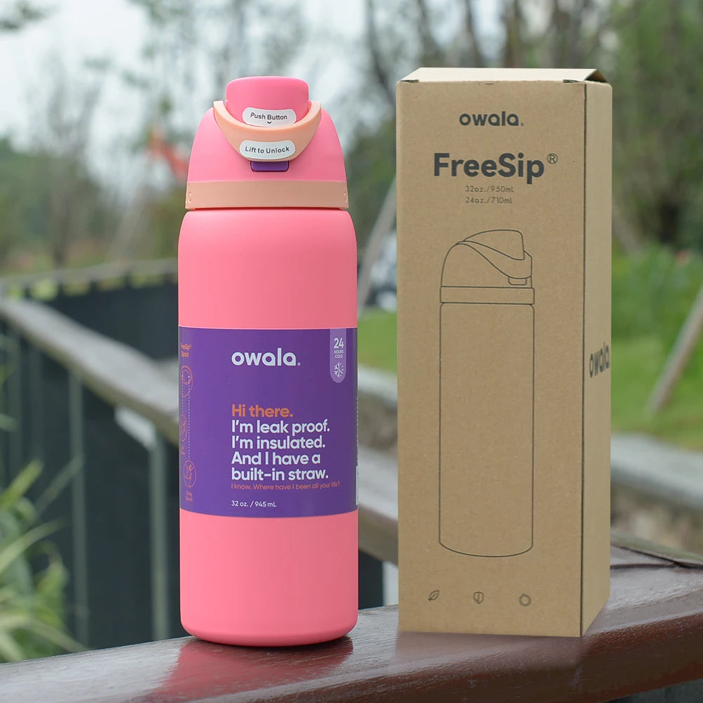 Owala Cup Vacuum Flasks & Thermoses Water Bottle Drinkware Thermo Tumbler Stainless Steel Thermal Mug Original Cold Hot