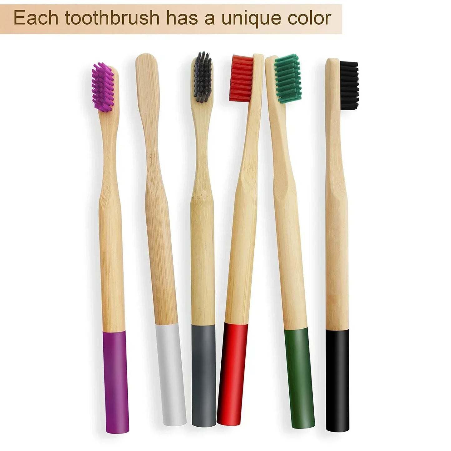 6 biodegradable bamboo toothbrushes, the best travel wood toothbrush set for sensitive gums