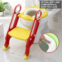 Baby Toddler Soft Toilet Chair Ladder Adjustable Safety Potty Training Seat (Red Yellow) Baby Toilet Ladder Toddlers Potty Seats