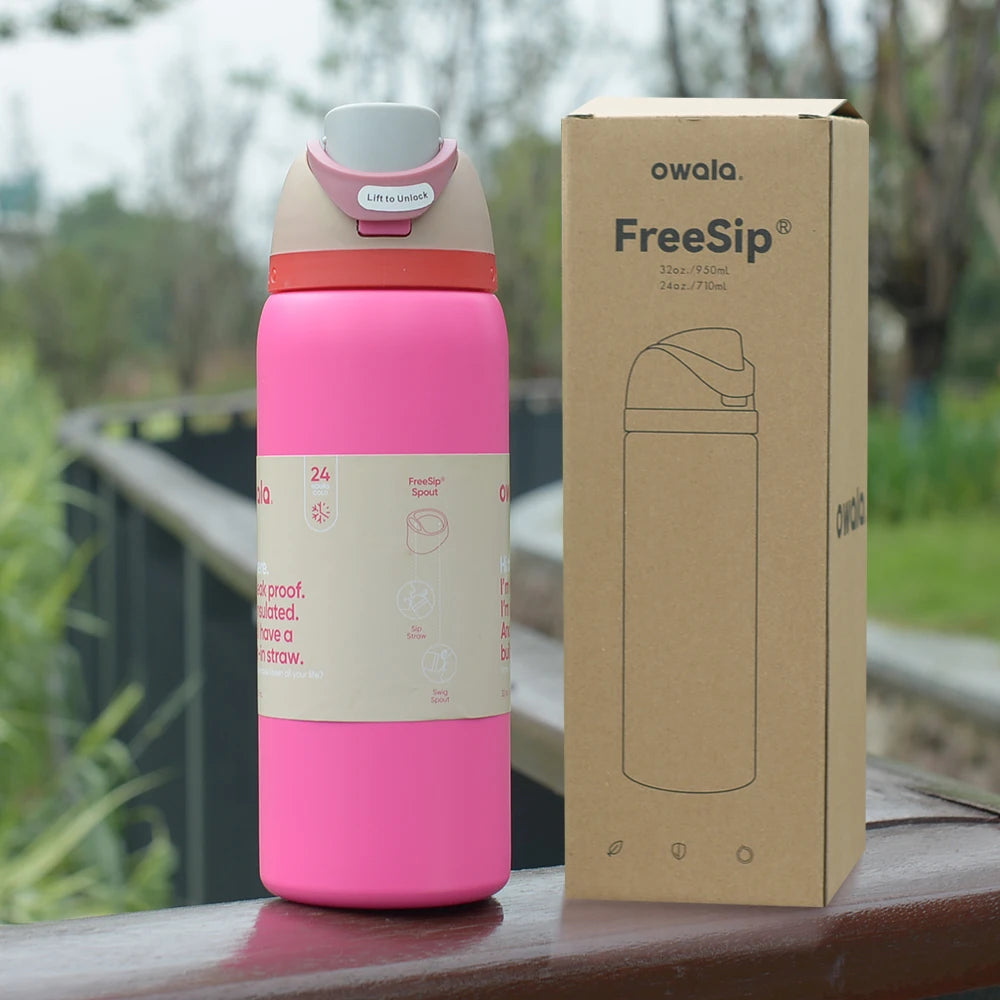 Owala Cup Vacuum Flasks & Thermoses Water Bottle Drinkware Thermo Tumbler Stainless Steel Thermal Mug Original Cold Hot
