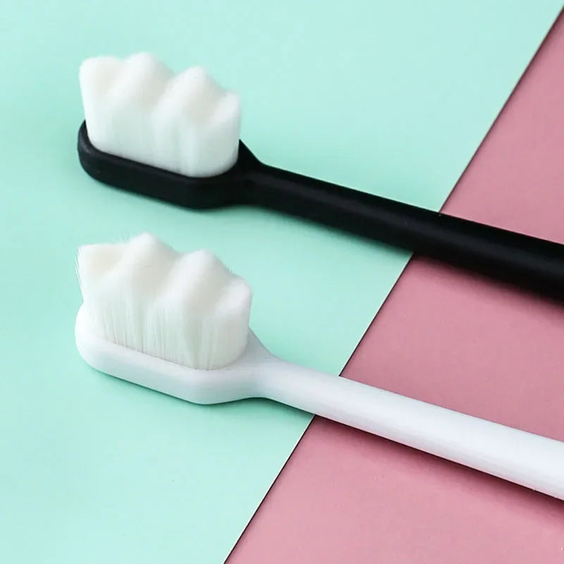 Environmentally Toothbrush Ultra-fine Soft Flat And Waves Head Deep Cleaning Teeth Adult kids Manual Toothbrush For Oral Care