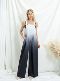 Women s Summer Long Jumpsuit Solid Color Tie Dye Pattern Print Sleeveless Spaghetti Strap Jumpsuit Casual Suspender Pants