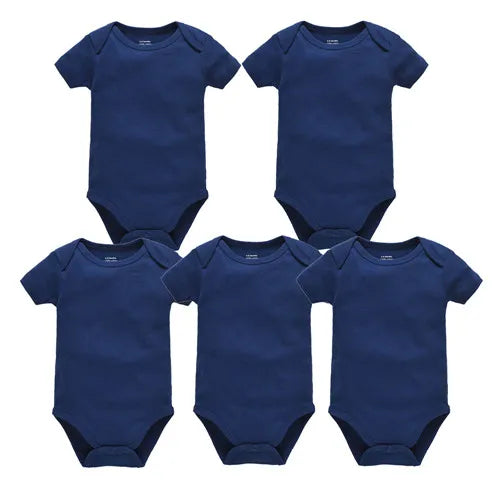 3PCS 5PCS Baby Boys Girls Clothes Solid White Short Sleeve Cotton Baby Bodysuits body bebe 0-24 months Newborn Jumpsuit
