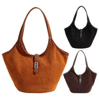 Retro Suede Satchel Purse Fashion Top Handle Bag Luxury Underarm Bag for Women Work Shopping Travel