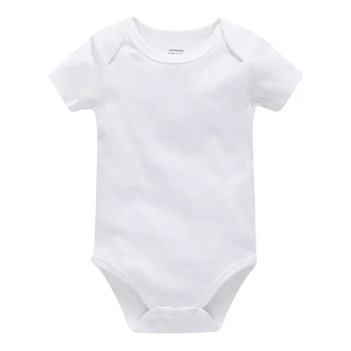 3PCS 5PCS Baby Boys Girls Clothes Solid White Short Sleeve Cotton Baby Bodysuits body bebe 0-24 months Newborn Jumpsuit