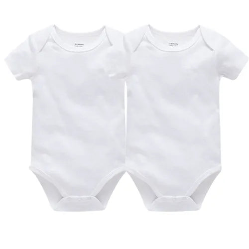 3PCS 5PCS Baby Boys Girls Clothes Solid White Short Sleeve Cotton Baby Bodysuits body bebe 0-24 months Newborn Jumpsuit