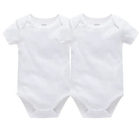 3PCS 5PCS Baby Boys Girls Clothes Solid White Short Sleeve Cotton Baby Bodysuits body bebe 0-24 months Newborn Jumpsuit