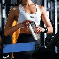 1pcs Stainless Steel Protein Powder Shaker Bottle with Ball Scale Leak Proof for Gym Fitness Sport Whey Shakes Water Cup