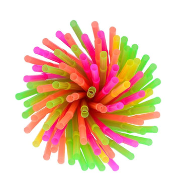 500 Pack 10.25 Inch Wrapped Neon Bendable Drinking Straws Flexible Disposable Straws Parties Kids Cocktails Home Use