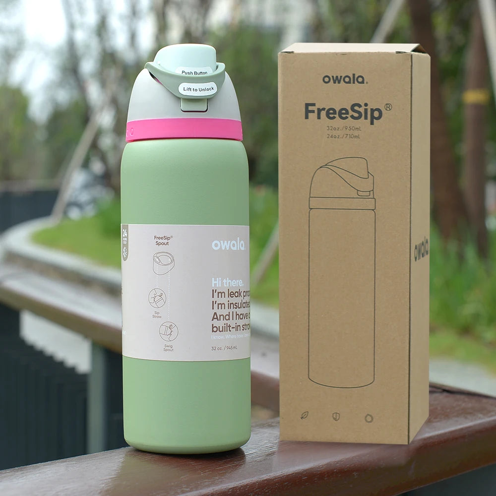 Owala Cup Vacuum Flasks & Thermoses Water Bottle Drinkware Thermo Tumbler Stainless Steel Thermal Mug Original Cold Hot