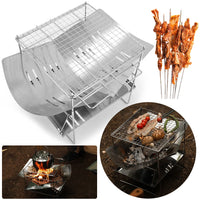 Bonfire Stand Portable Camping BBQ Grill Folding Camping Fire Grill Stainless Steel Outdoor Wood Burner for Outdoor Backyards