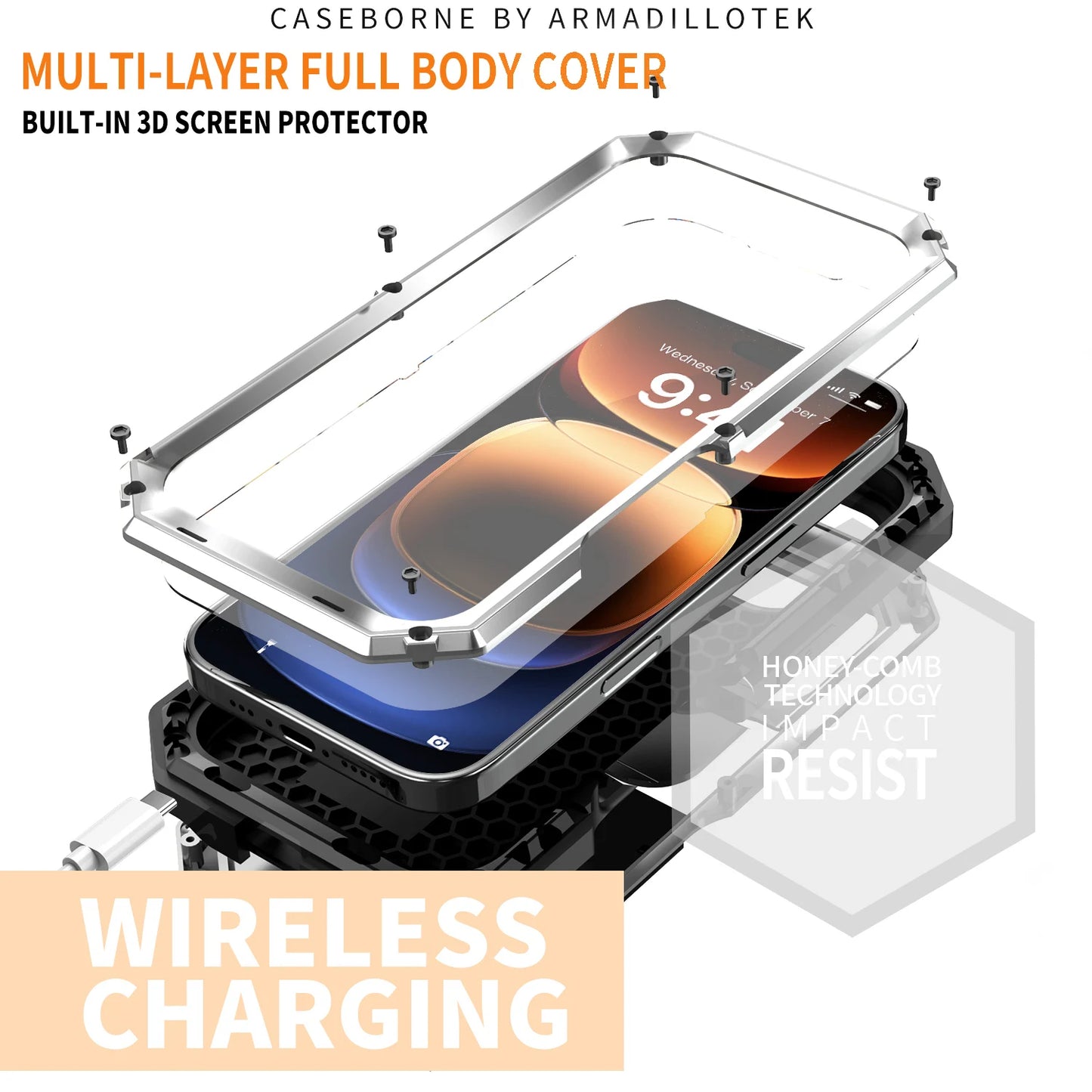 Rugged Metal Phone Case For iPhone 16e 15 14 Plus 13 Pro Max Heavy Military Shockproof Shell Slide Camera Cover Screen Protect