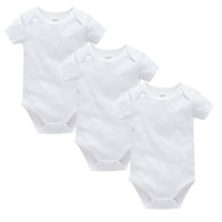3PCS 5PCS Baby Boys Girls Clothes Solid White Short Sleeve Cotton Baby Bodysuits body bebe 0-24 months Newborn Jumpsuit