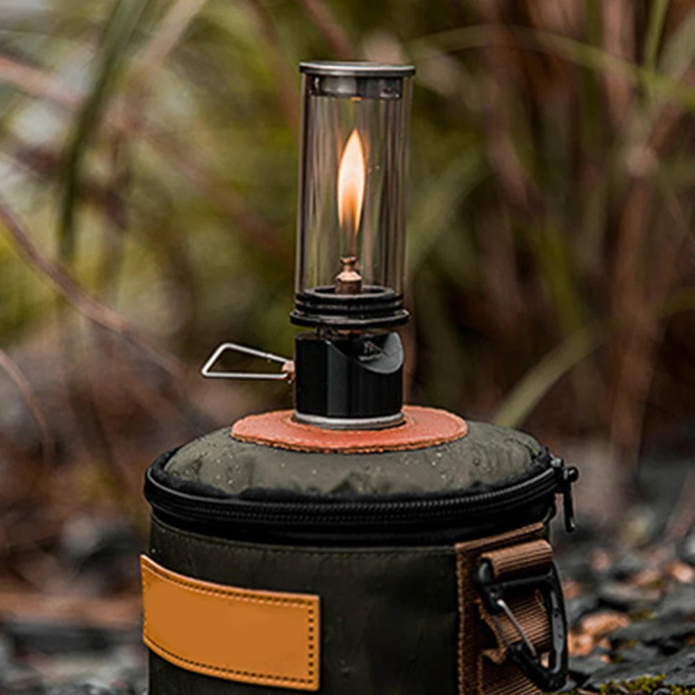 Portable Camping Gas Candle Lamp Light Outdoor Butane Gas Light Tent Lantern for Emergency Fishing Picnic Night Light Gas Lamp