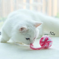 Funny Cat Toys Colorful Yarn Balls with Bell Sounding Interactive Chewing Toy for Kitten Stuffed Toy Ball Cat Supplies