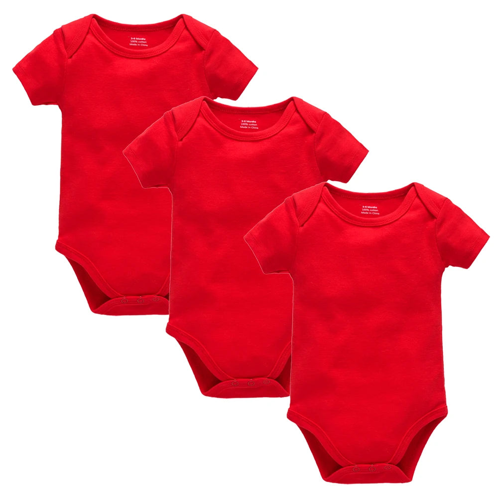 3PCS 5PCS Baby Boys Girls Clothes Solid White Short Sleeve Cotton Baby Bodysuits body bebe 0-24 months Newborn Jumpsuit
