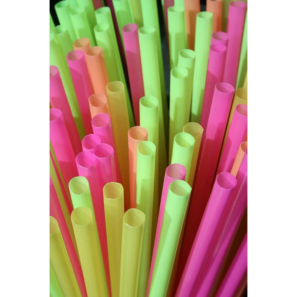 500 Pack 10.25 Inch Wrapped Neon Bendable Drinking Straws Flexible Disposable Straws Parties Kids Cocktails Home Use