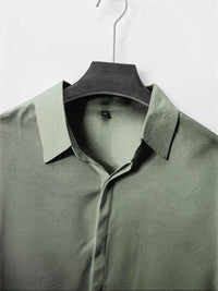 Men's Double Front Hemp Cardigan Short Sleeve High Quality Shirt Summer Home Short Sleeve Lapel Shirt