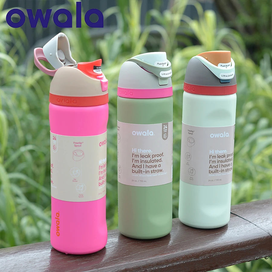 Owala Cup Vacuum Flasks & Thermoses Water Bottle Drinkware Thermo Tumbler Stainless Steel Thermal Mug Original Cold Hot