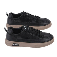 Beige Men's Punk Skate Shoes w/Leather/Canvas, Breathable Thick Platform for Streetwear & Casual Wear
